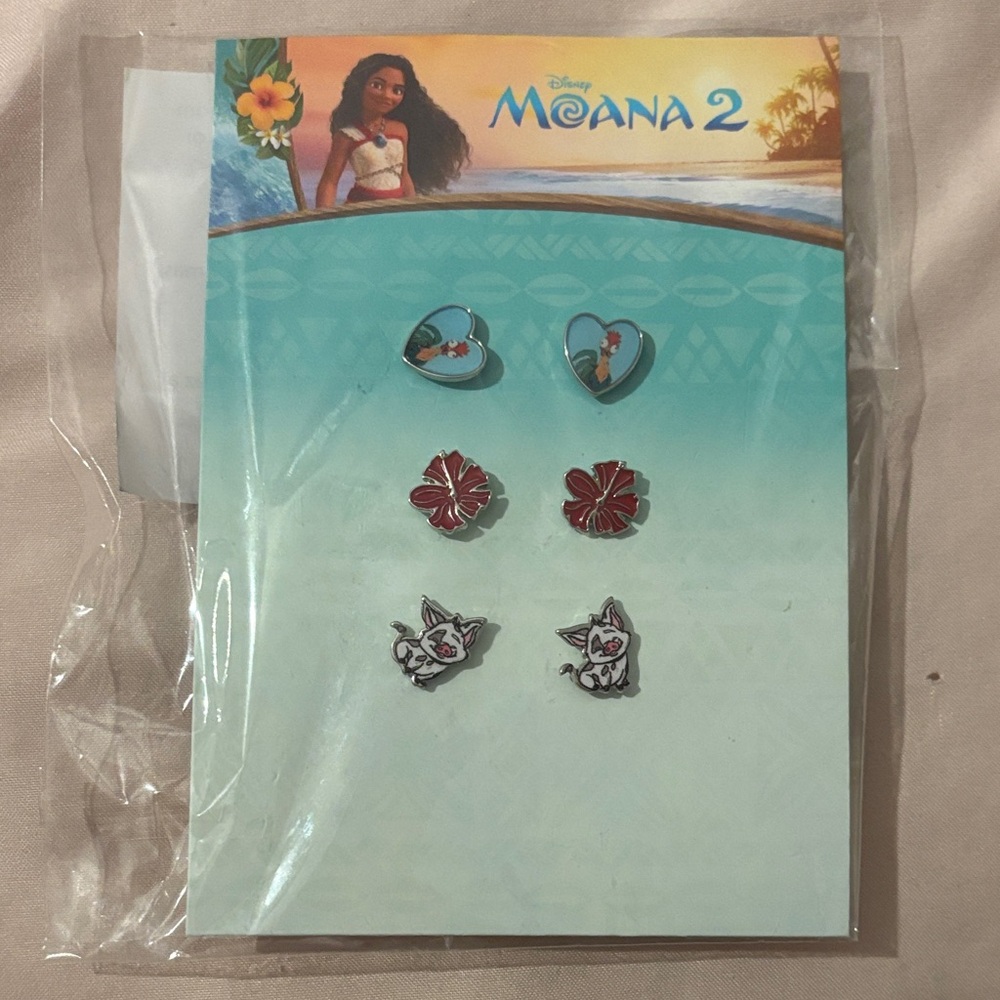 Disney Moana 2 Kids Jewelry Set - Red and Blue